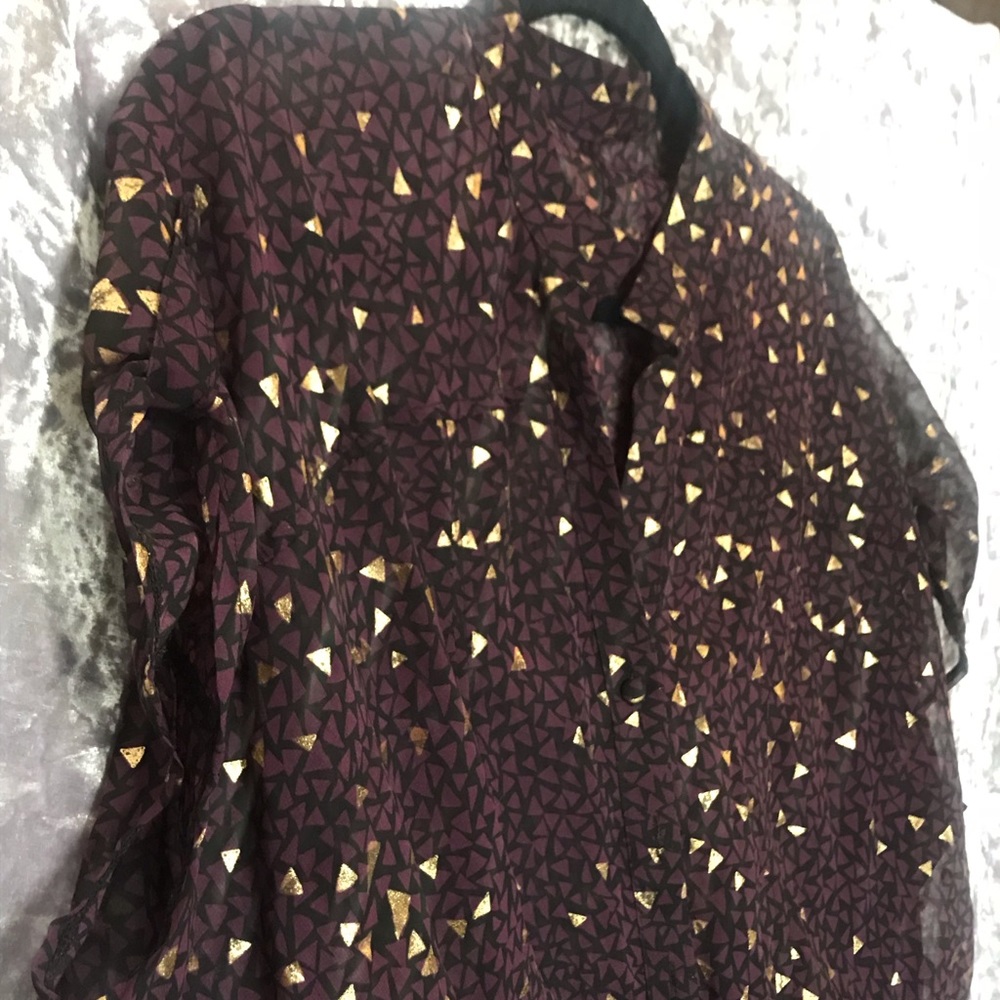 Sheer Short Sleeve Triangle Pattern Purple Dress